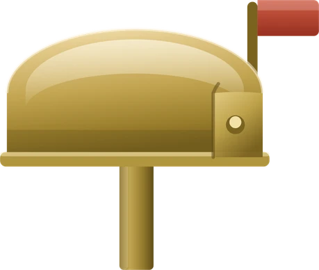 A mailbox with its flag raised.